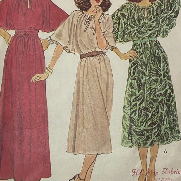 McCalls 6397 Pattern Dress Slip Miss 8 Pullover Flutter Sleeve Midi Knee Maxi - Picture 1 of 5